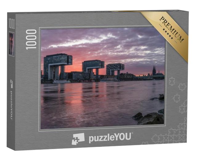 Puzzel 1000 stukjes „Keulse skyline bij zonsondergang, Duitsland“