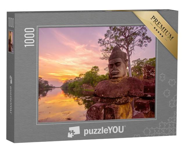 Puzzel 1000 stukjes „Standbeeld voor de zuidelijke poort van Angkor Thom, Cambodja“