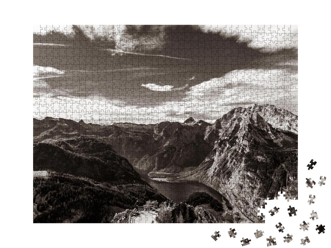 Puzzle 1000 Teile „Berchtesgadener Land: Schöner Bergblick vom Jennerberg aus“