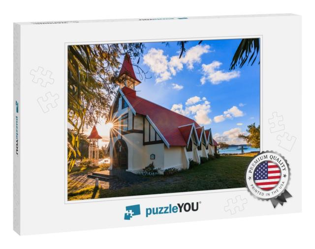 The Church of Cap Malheureux on Mauritius in the Sunset... Jigsaw Puzzle