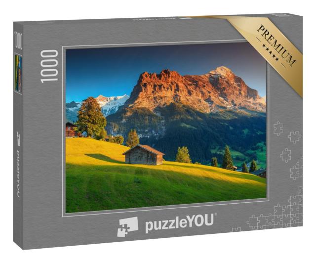 Puzzle 1000 Teile „Alpine Berglandschaft, Grindelwald, Berner Oberland, Schweiz“