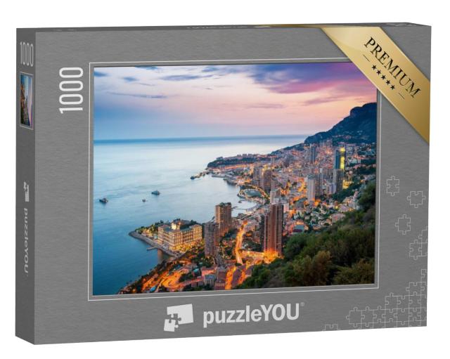 Puzzel 1000 stukjes „Avond aan de Côte d'Azur in Monte-Carlo, Monaco“