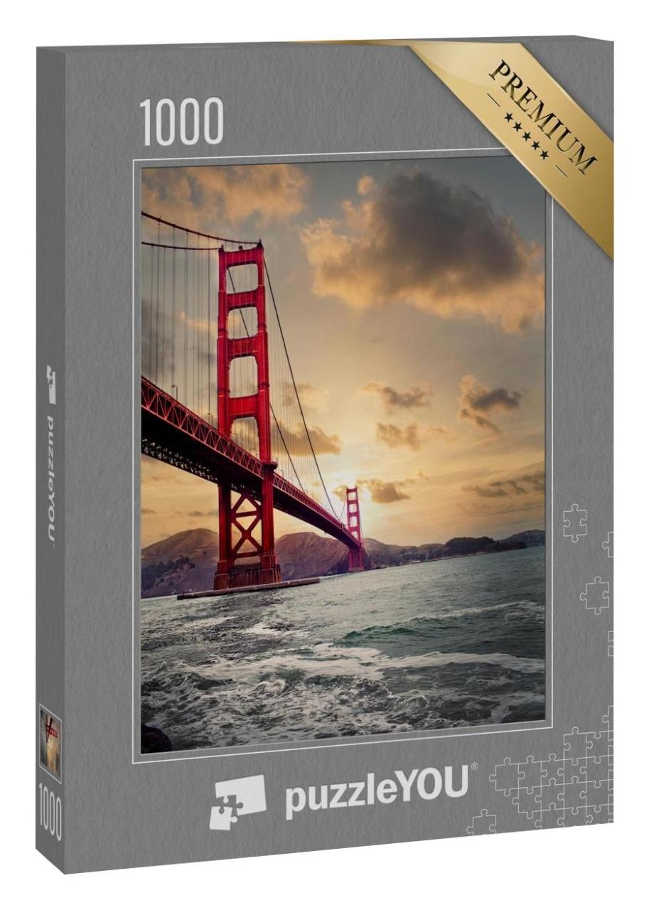 Puzzle 1000 Teile „Golden Gate Bridge: Sonnenuntergang“
