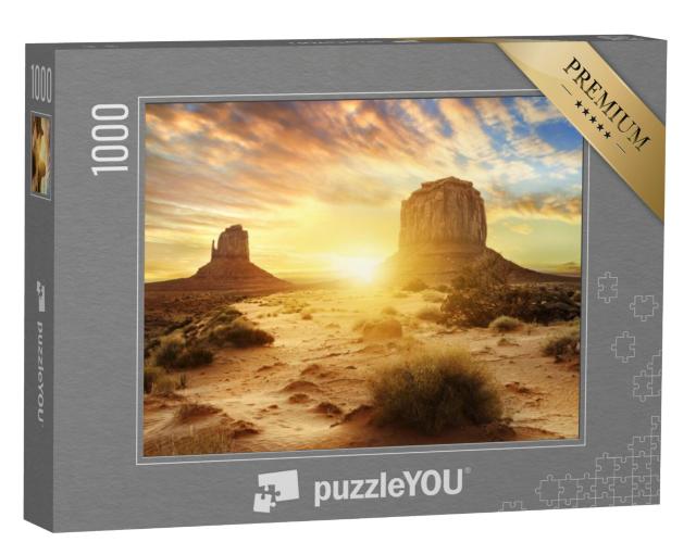 Puzzel 1000 stukjes „Zonsondergang in Monument Valley, VS“