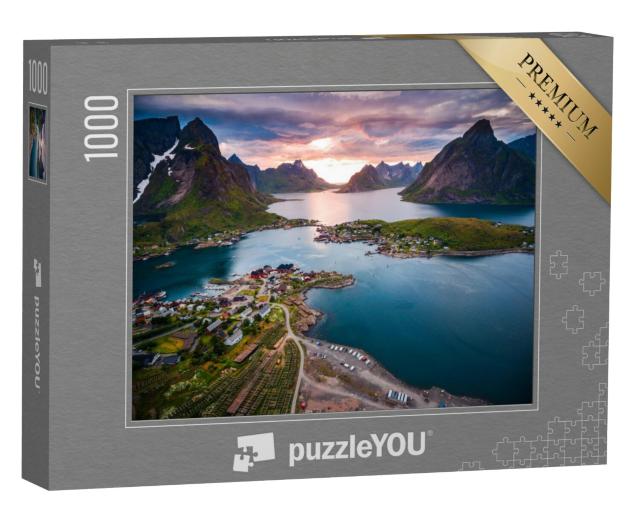 Puzzel 1000 stukjes „Onmiskenbaar landschap van de Lofoten, Noorwegen“