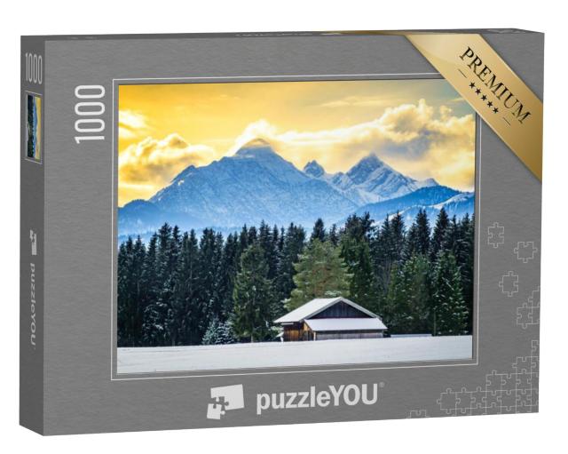 Puzzel 1000 stukjes „Karwendel en Wetterstein bij Wallgau, Duitsland“