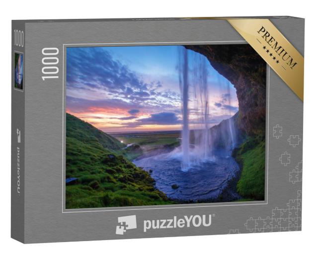 Puzzel 1000 stukjes „Seljalandfoss waterval bij zonsondergang, IJsland“