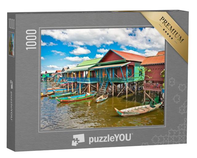 Puzzel 1000 stukjes „Het drijvende dorp, Cambodja“