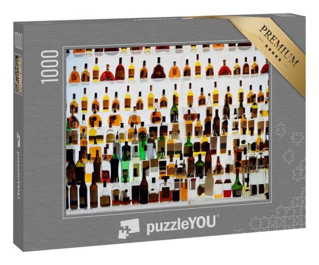 Puzzle „Verschiedene Alkoholflaschen in einer Bar “
