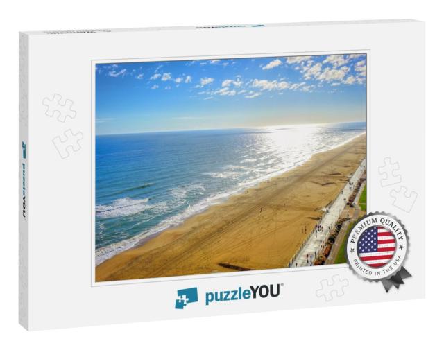 Virginia Beach Boardwalk | High Aerial Panoramic View | V... Jigsaw Puzzle