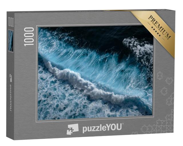 Puzzel 1000 stukjes „Golven in het blauwe, heldere zeewater van de oceaan“