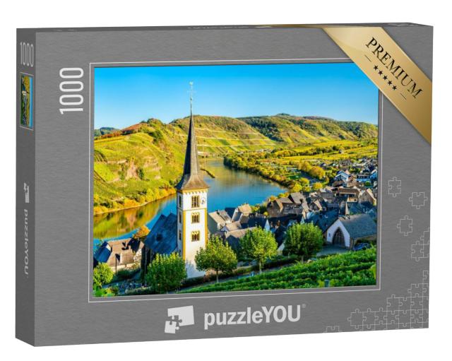 Puzzel 1000 stukjes „St Lawrence-kerk aan de Moezelbocht, Bremm, Rijnland-Palts, Duitsland“