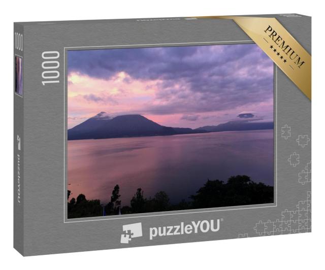 Puzzle 1000 Teile „Wunderschöner See Atitlán im Sonnenuntergang, Guatemala“