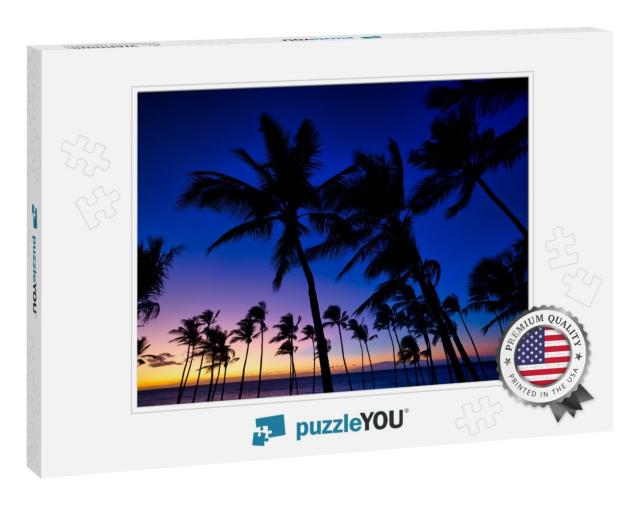 Beautiful Sunset on the Big Island, Kohala Coast, Waikolo... Jigsaw Puzzle