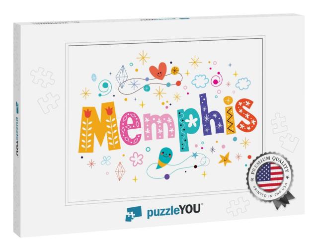 Memphis Decorative Type Lettering Text Design... Jigsaw Puzzle