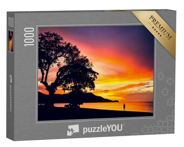 Puzzel 1000 stukjes „Zonsondergang op Coco Beach, Guanacaste, Costa Rica“