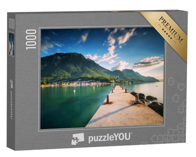 Puzzel 1000 stukjes „Zonsondergang in Wallis, Zwitserse Alpen, Europa“