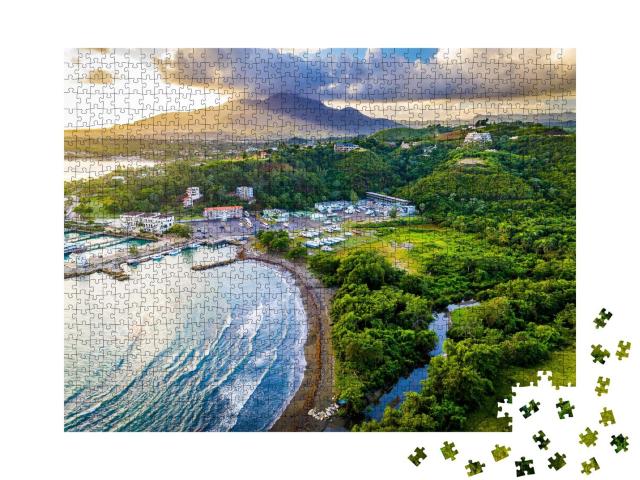 Puzzle 1000 Teile „Luftaufnahme einer Marina in Puerto Plata Dominikanische Republik“
