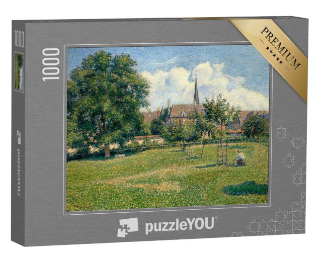 Puzzel 1000 stukjes „Camille Pissarro - Het huis van de dove vrouw en de klokkentoren van Eragny“