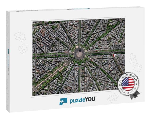 Champs Elysees Square & Avenue Aerial View... Jigsaw Puzzle