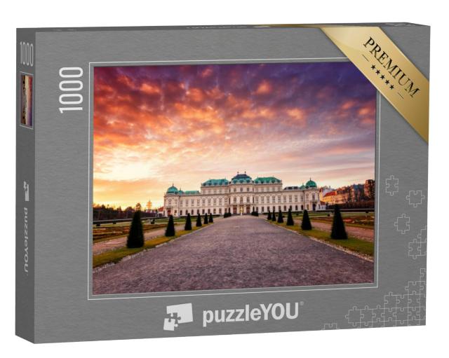 Puzzel 1000 stukjes „Zonsopgang bij paleis Belvedere in Wenen, Oostenrijk“