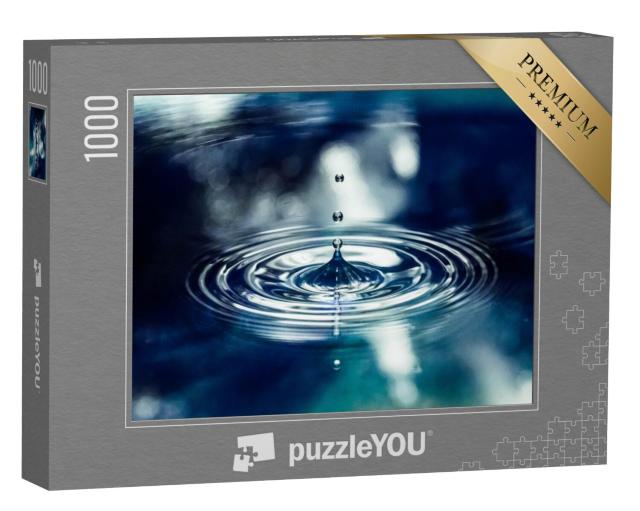 Puzzel 1000 stukjes „Blauwe waterdruppel spat op“