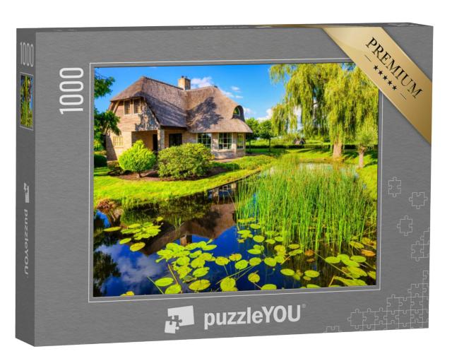 Puzzel 1000 stukjes „Het pittoreske dorpje Giethoorn, beroemd om zijn vele grachten en waterwegen“