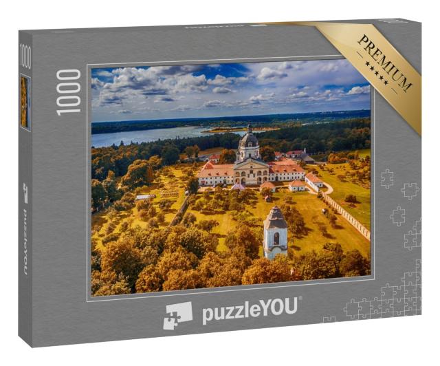 Puzzle 1000 Teile „Kloster und Kirche von Pazaislis auf einer Habinsel im Kaunas-Stausee, Litauen“