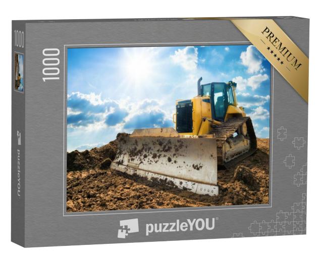 Puzzel 1000 stukjes „Gele graafmachine op een nieuwe bouwplaats“