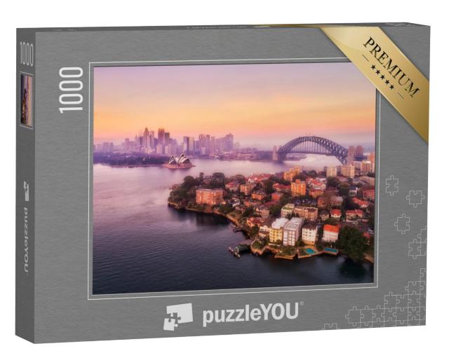 Puzzel 1000 stukjes „Sydney met haven en Harbour Bridge“