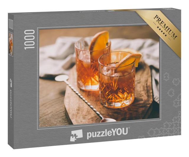 Puzzle 1000 Teile „Zwei Cocktailgläser mit Orangenscheibe“