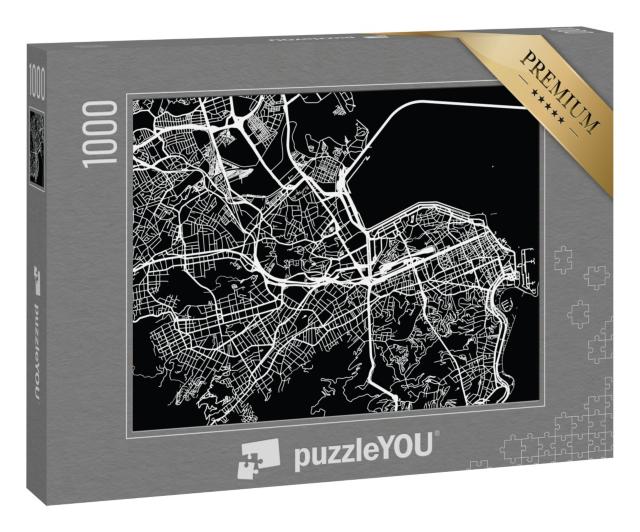 Puzzle 1000 Teile „Vektor-Stadtplan von Rio de Janeiro, Brasilien“