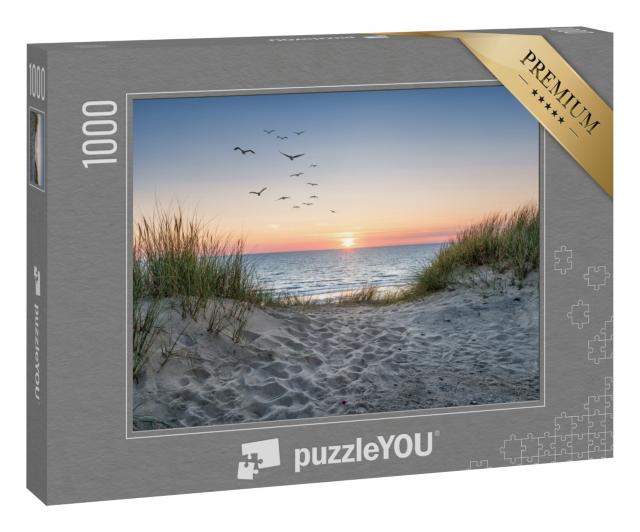 Puzzle 1000 Teile „Sanddünen am Strand bei Sonnenuntergang“