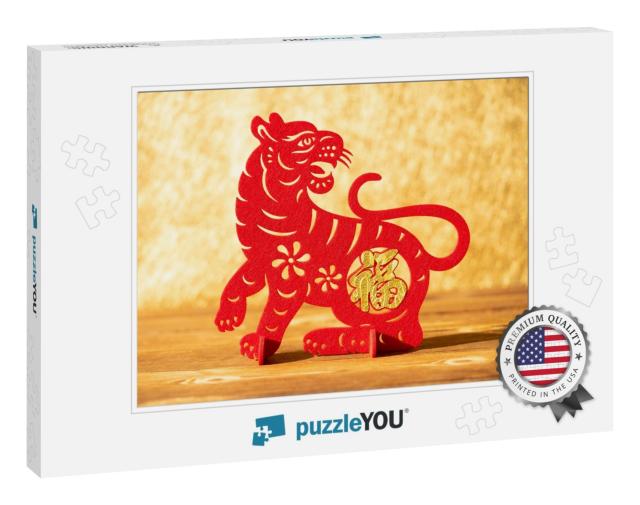Chinese New Year of Tiger 2022 Mascot Paper Cut On... Jigsaw Puzzle