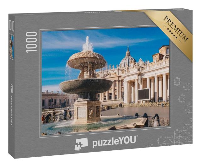 Puzzle 1000 Teile „Vatikanstadt: Petersdom und Petersplatz“