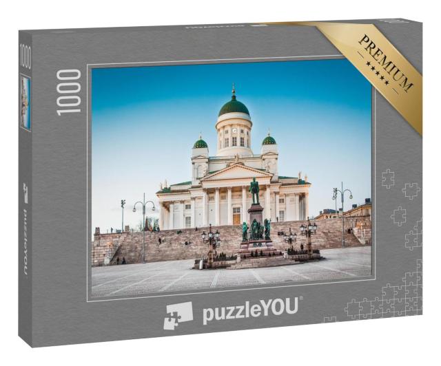 Puzzle 1000 Teile „Abendstimmung an der Kathedrale von Helsinki, Finnland“