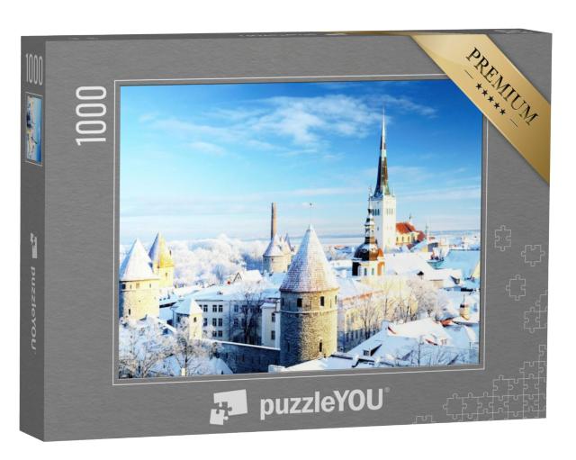 Puzzel 1000 stukjes „Prachtige met sneeuw bedekte bomen: Winter in Tallinn, Estland“