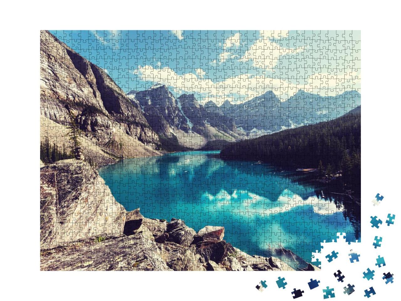 Puzzle 1000 Teile „Moraine-See im Banff National Park, Kanada“