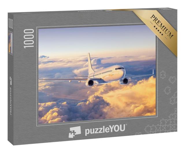 Puzzle 1000 Teile „Digitale Kunst: Flugzeug am Himmel“