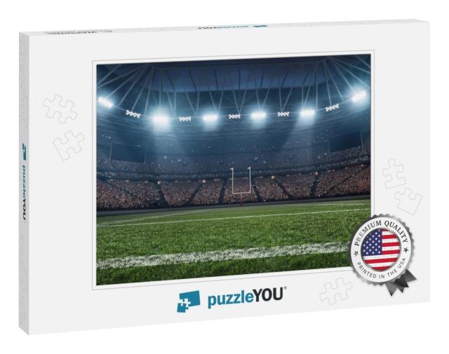Dramatic 3D Professional American Football Arena with Gre... Jigsaw Puzzle