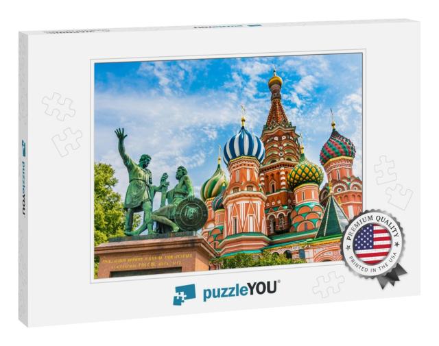 St. Basils Cathedral & Monument to Minin & Pozharsky on R... Jigsaw Puzzle