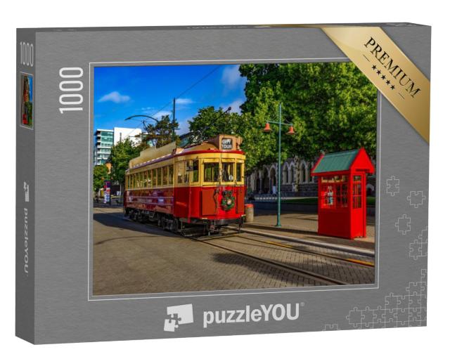 Puzzel 1000 stukjes „Historische tram in Christchurch, Nieuw-Zeeland“