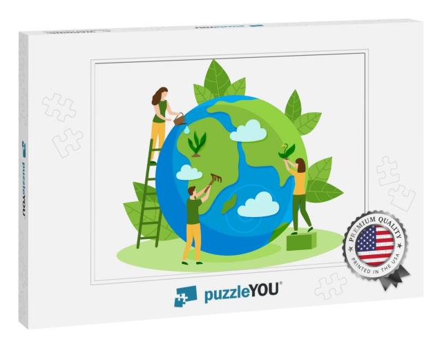 People Take Care About Planet Ecology. Cleaning, G... Jigsaw Puzzle