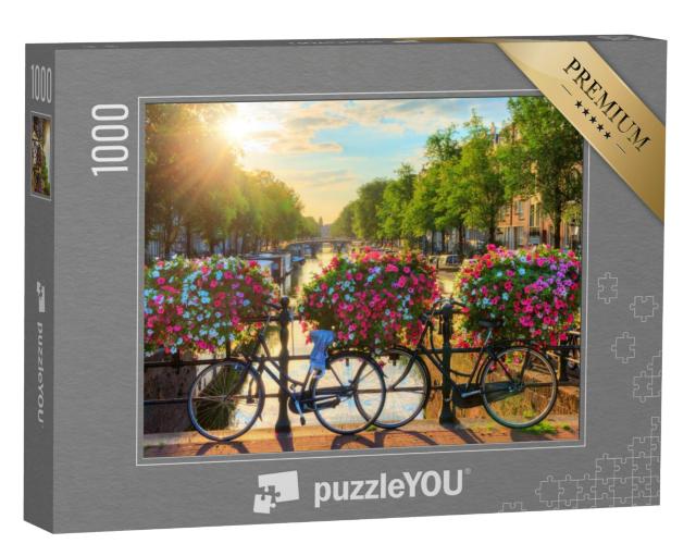 Puzzel 1000 stukjes „Grachten in Amsterdam, UNESCO Werelderfgoed, Nederland“