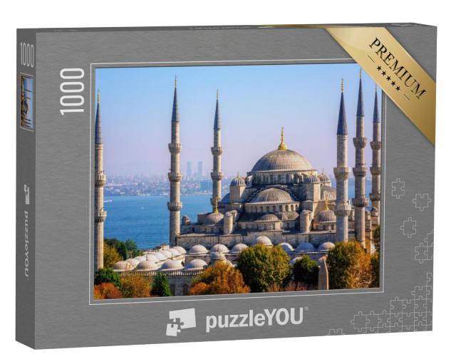 Puzzel 1000 stukjes „Blauwe Sultan Ahmed Moskee voor de Bosporus, Istanbul, Turkije“