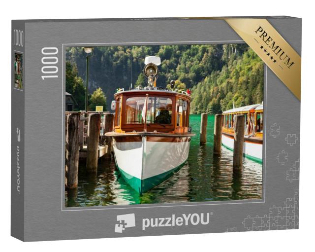 Puzzel 1000 stukjes „Elektrische toeristenboten op de prachtige Königssee, Beieren“