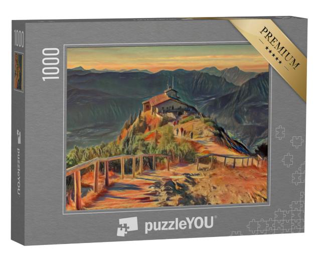 Puzzel 1000 stukjes „in de stijl van Edvard Munch, De schreeuw - Kehlstein Adlerhorst, Berchtesgaden, Beieren“