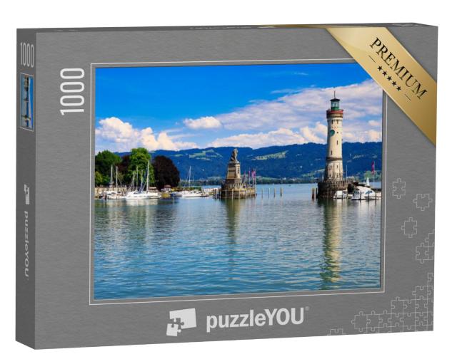 Puzzel 1000 stukjes „Schilderachtige haven van de stad Lindau aan het Bodenmeer“