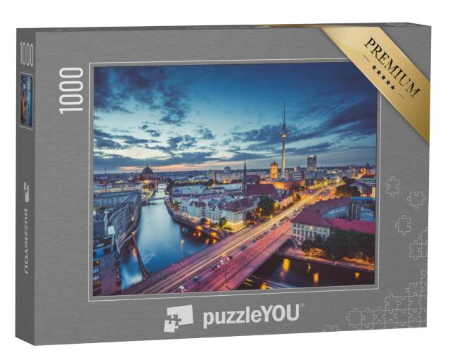 Puzzel 1000 stukjes „Berlijn skyline in de avond“