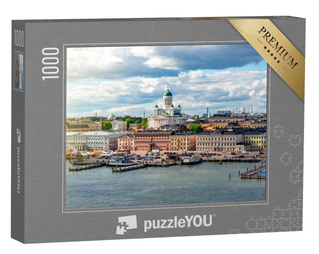 Puzzel 1000 stukjes „Stadsgezicht en kathedraal van Helsinki, Finland“